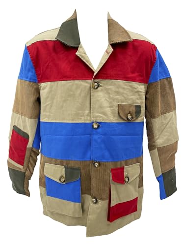 My Party Shirt Hunter Patchwork Style Field Jacket - Canvas Multicolor 60s Safari Coat - Las Vegas Movie Costume Raoul Duke2