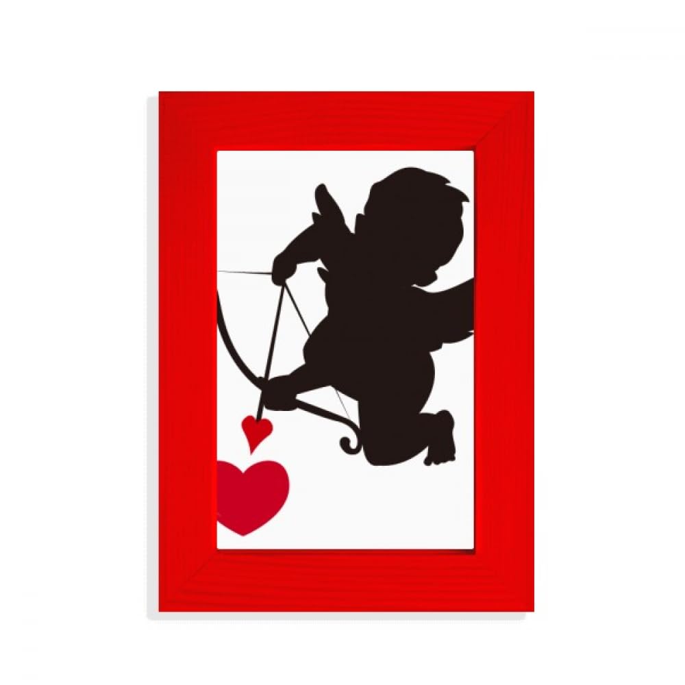 Cadre photo cœur ange Cupidon rouge pour souvenirs romantiques