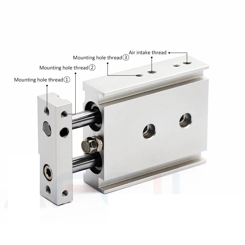 Vérin pneumatique anti-rotation TR6 alésage 6mm et course de 100mm double effet - 4