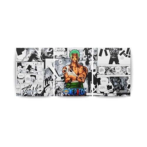 Image of ADRAIL STORE One Piece Anime Manga Poster, Zoro Character Design Wall Poster 3 Panal - A4 Size, 300 GSM, Wall Decor Posters Wall Art For Bedroom, Living room, Office, Dining Room,No Frame (Zoro)