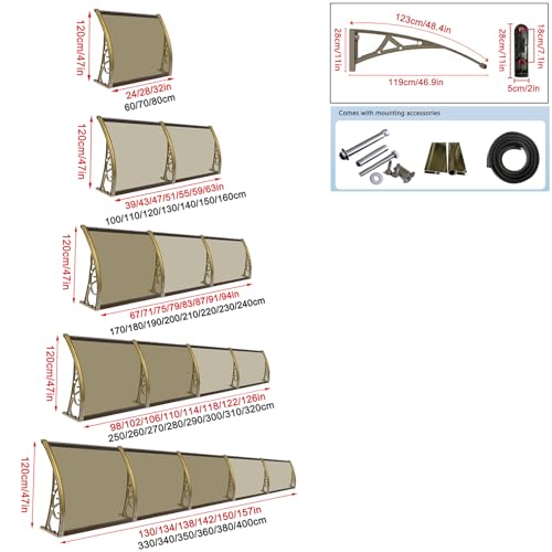 Auvent d'auvent personnalisable et résistant aux UV avec structure incurvée - 4
