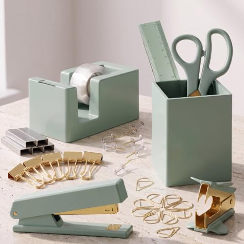 Aesthetic Desk Accessories Set Gold