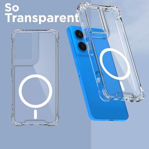 Image of Amazon Basics Back Cover for Motorola Moto Edge 50 Fusion 5G / Moto G96 5G Mag-Safe Shockproof PC + TPU Protective Case Magnetic Support Bumper Case (Transparent Mag-Safe)