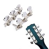 Material: Este juego de clavijas de afinación de guitarra está hecho de materiales metálicos de calidad, con superficie niquelada, uso duradero y a largo plazo, no se dañará fácilmente, se puede usar durante mucho tiempo.