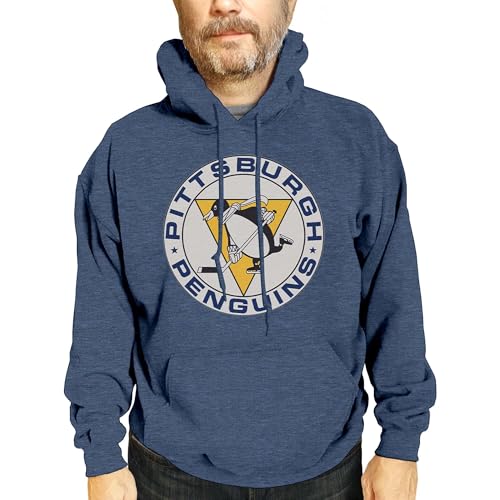 Wright & Ditson Adult NHL Retro Logo Hockey Fleece Hooded Sweatshirt - Soft Unisex Vintage Hoodie - Tag-Less Comfort