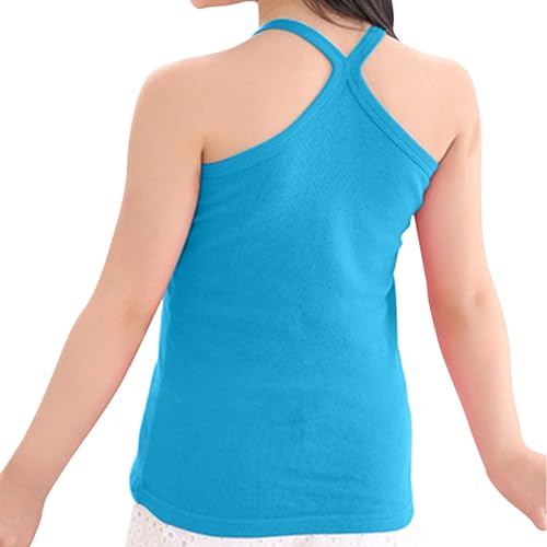 Lmdudan 2 Pcs Toddler Girls Spaghetti Strap Tank Top Racerback Crop Tanks Tops Summer Sleeveless Solid Sports Pullover 1-13Y4