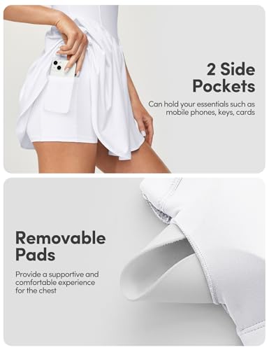 Image of Tennis Dress with Built-in Shorts and Bra, Athletic Workout Dress for Women