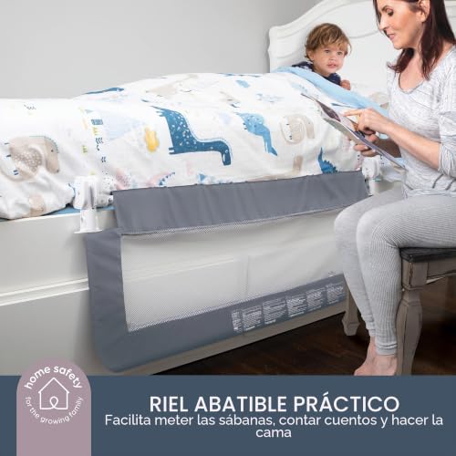 Miniatura 4 de Dreambaby Prague - Barrera De Seguridad Plegable Y Portátil Para Niños Pequeños, Se Adapta A Colchones De Tamaño Individual A King Con Bases De Cama Planas, 110 Cm De Ancho X 45,5 Cm De Alto, Color