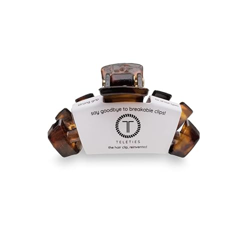 TELETIES - Pinza pequeña para el cabello agarre fuerte dientes flexibles diseño curvado cómodo ideal para cabello fino niños peinados medio arriba