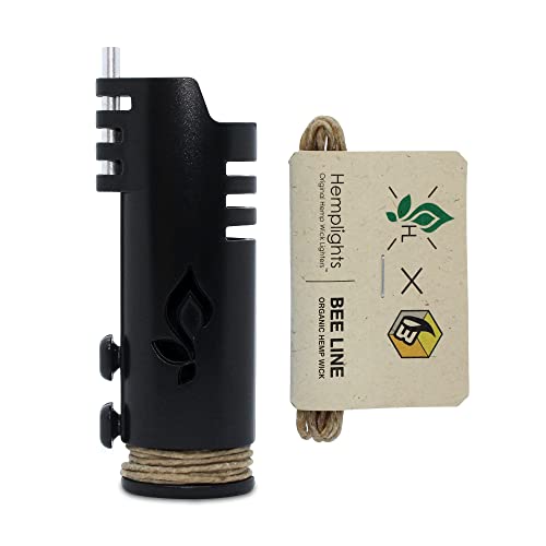 Hemp Wick Lighter Wrapper (Black) + 5FT Hemp Wick