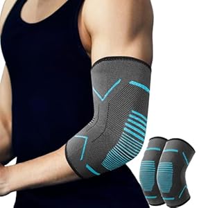 TOVIKI 2 Pack Elbow Support for Men & Women, Elbow Brace Compression Sleeves Support for Tennis, Golfers, Tendonitis, Weightlifting, Gym, Joint Pain Relief (L)