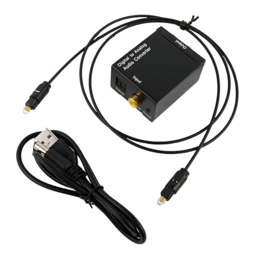 Joselin Cable Óptico Coaxial Digital A Analógico Adaptador de Audio Estéreo Toslink + Audio de 3,5 mm