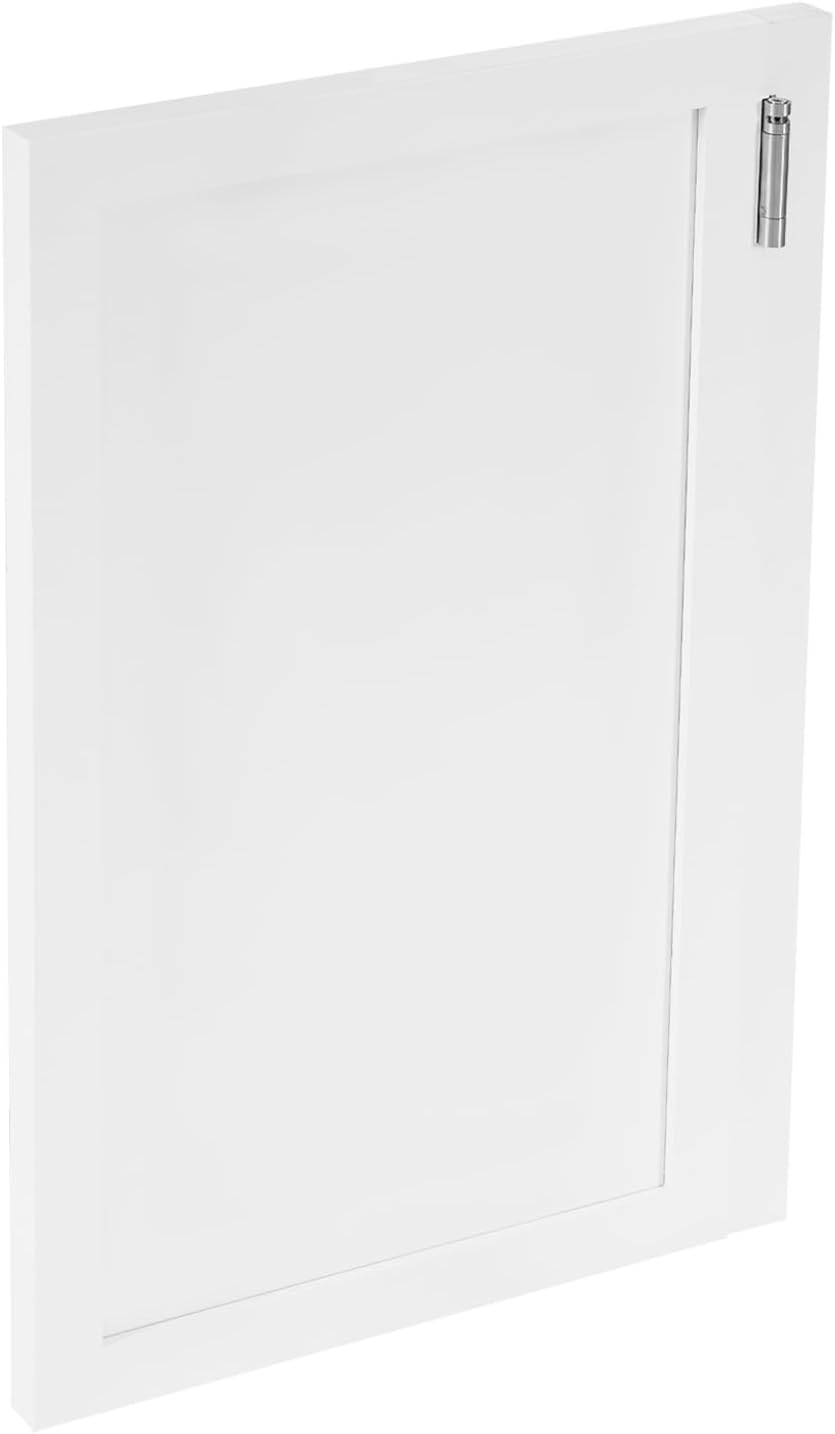 Single Wood Cafe Door Swinging Door, White-B, 23.6x35.4in