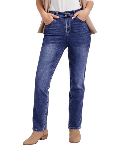 GRAPENT High Rise Straight Jeans