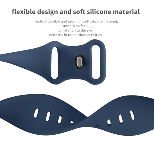 Image of Sport Bands Compatible with Apple Watch Band 38mm /40mm /41mm /42mm /44mm /45mm /49mm Women Men,Soft Silicone Strap Compatible with iWatch Ultra2 /Ultra Series10 /9 /8 /7 /6 /5 /4 /3 /2 /1 /SE Abyss Blue