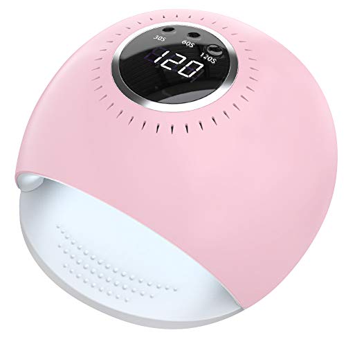 Lámpara de uñas UV LED, 84 W, botón táctil, lámpara de blanqueamiento integrada con temporizador de pantalla LCD, 30 segundos, 60 segundos, modo de baja temperatura, 120 segundos de secado rápido