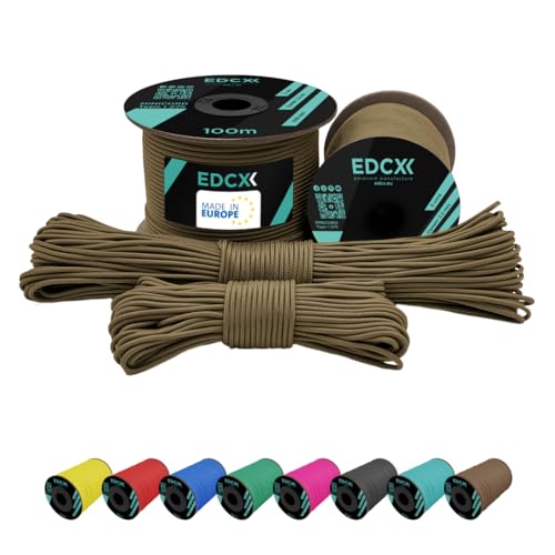 EdcX 2 mm Nylon Paracord 275 (15, 30, 50 And 100 m)– 100% Nylon Rope, 3-Strand Cord, Nylon Cord 2 mm in Many Colours (Light Khaki, 15 m)