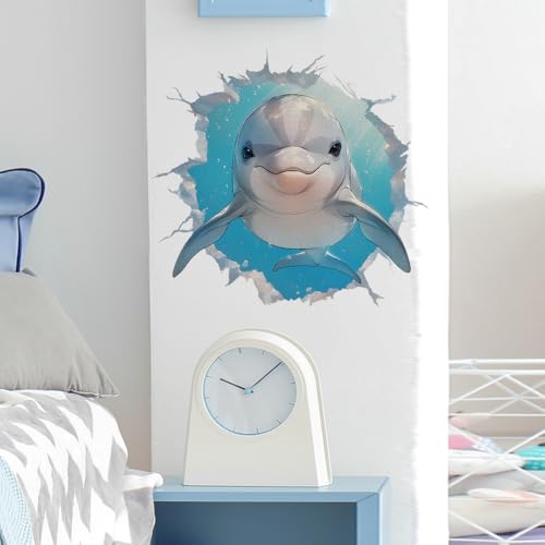 Vinilo decorativo delfín sonriente removible impermeable miniatura 2