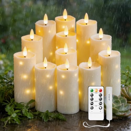 Velas sin llama impermeables Nimiko para decorar cenas románticas en terrazas y jardines