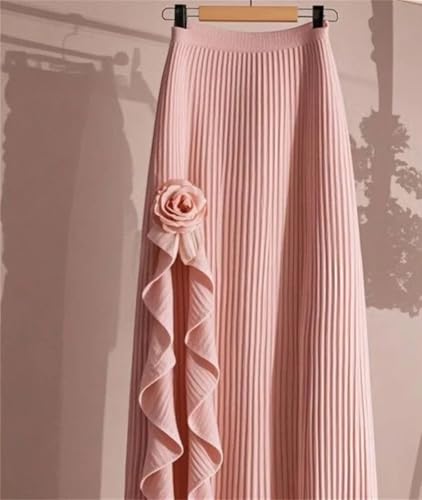 Yeuyyben Women Elastic A-Line High Waist Midi Skirt Spring Autumn Winter Elegant Irregular Pleated Skirt3