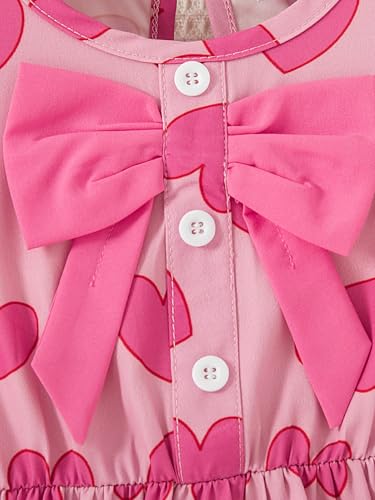 Little Girl Summer Dress 2025 Puff Sleeve Girls Casaul Printed A-line Bow Sundress3