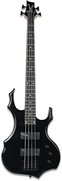 Fojill Full Size Cool Shape Electric Bass Guitar Four 4 String Right Handed with Gig Bag Strap CableFCB-50BK