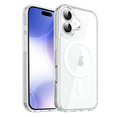 Zorixord Strong Magnetic for iPhone 16 Plus Clear Case Compatible with Magsafe, Anti-Yellowing and Anti-Scratch with Airbag, Upgrade Camera Protective Phone Case