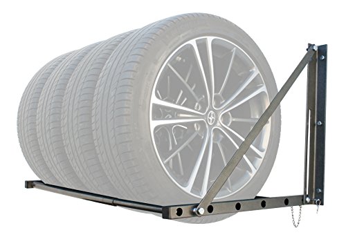 MaxxHaul 70489-300 lb Capacity Foldable and Adjustable Wall Mount Tire Rack, Black by MAXXHAUL - Image 5
