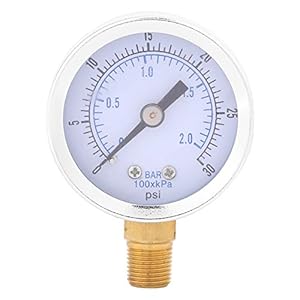 Akozon Manometer 0-30 psi 0-2 bar