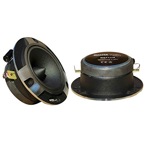 2 Super Tweeter MASTER AUDIO BST11/4 BST 11/4 avec 175 Watt rms et 350 Watt Max avec 9,80 cm diamètre 98 DB 4 ohm avec 3,70 cm de Profondeur, la Paire