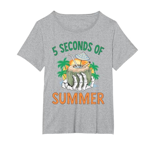 Image of 5 Seconds of Summer T-Shirt, Women's Plus, Heather Grey, 5X