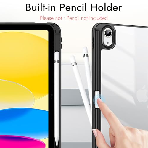 Image of Robustrion Cover for iPad 11th (A16) / 10th Generation Cover Case (2025 /2022) [Pencil Holder] (Right Side) [Auto Sleep Wake], Trifold Flip Stand Case for iPad 10th Gen / 11th Generation - Ocean Black
