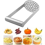 Triturador de Patatas con Mango Frutas Verduras de Acero Inoxidable Machacador de Patatas Trituradora de Patatas Trituradora de Cocina para Puré de Papas Utensilios de Cocina Puré de Patatas Verduras
