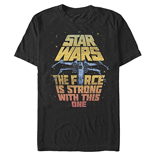T-shirt Star Wars solide pour homme en coton noir