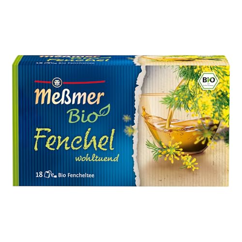 Meßmer Bio Fenchel | wohltuend | 18 Teebeutel | Vegan | Glutenfrei | Laktosefrei