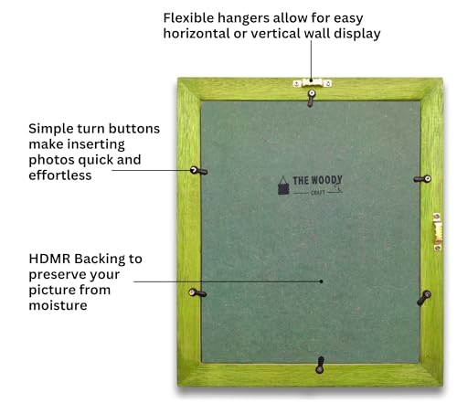 Image of 10x12 Photo Frame | Photo Frame for Gift | mini Frames | Green Wood Frame for Wall | Adds Charm to Any Room (10x12 inch, Green)