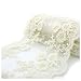 Wholeport 3.9" Beige Lace Trim Cotton Embroidery Wedding Fabric By the Yard