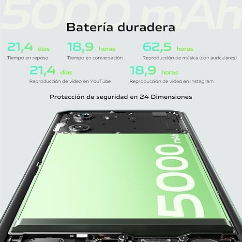Y03, Teléfono Móvil 4 GB RAM + 128 GB ROM, Pantalla 6.56 Pulgadas 90 Hz, Batería 5000 mAh, Resistencia IP54, Cuerpo Delgado y curvatura 2.5D, Smartphone Android 14 - Imagen 4