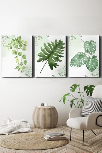 Yapraklar 3 Parça Kanvas - Canvas Tablo, 45 x 65