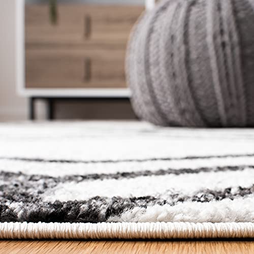 Safavieh Modern Geometric Indoor Woven Accent Area Rug, Adirondack Collection, ADR253, in Ivory/Charcoal - Image 4