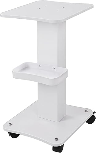 Carrito de belleza con ruedas, carrito de aluminio de 3 niveles, peluquería, salón de spa, máquina de terapia al vacío, carga de 135 libras, 26.7 x