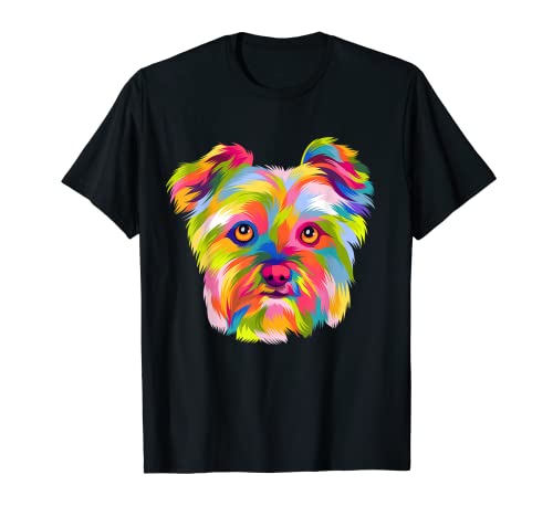 Colorful Pop Art Yorkshire Terrier Portrait Yorkie Lover T-Shirt