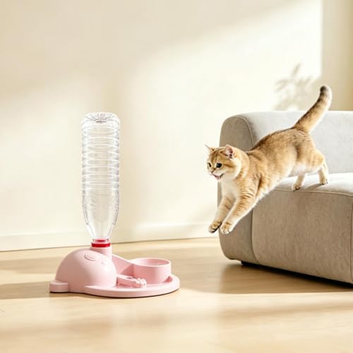 Dispensador de comida para mascotas portátil con platillo y base 7