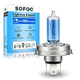 SOFOC P45T R2 12V 100/90W Halogenlampe für Motorrad, Oldtimer und Traktor T16 Weiß Fern-/Abblendlicht 3-Pin Voradapter-Sockel 1 Stück
