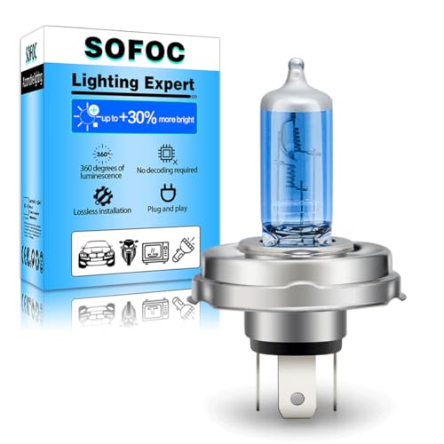 SOFOC-P45T Moto/Auto Faros Luz Alta/Baja Diseño 12V 100/90W Blanco Super Brillante Duradero 1Pza