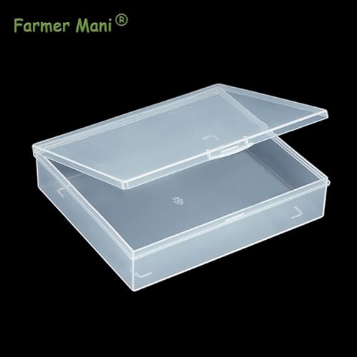 Image of 2 Packs Small Plastic Storage Containers (6.22x5.35x1.42 in), Clear Rectangle Bead Organizer Case with Lids for Crayons, Crafts, Beads Pencils Notebooks