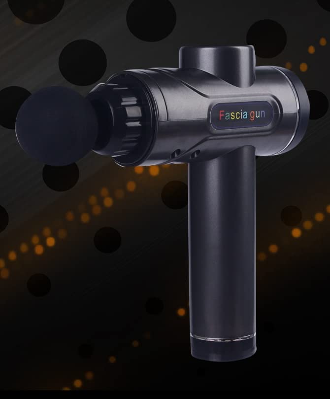 Massaggiatori Elettrici Mini Pistola Massaggio, Recupero Fitness Sollievo dal Dolore Muscolare del Corpo, Palmare, 4 velocità Elettrico, con 4 Teste Massaggiatore, Collo Posteriore, Nero