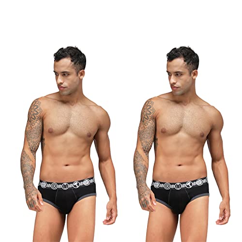 Image of Zoiro Men Cotton Blend Printed Marvel Brief Pack of 2 |Colours May Vary