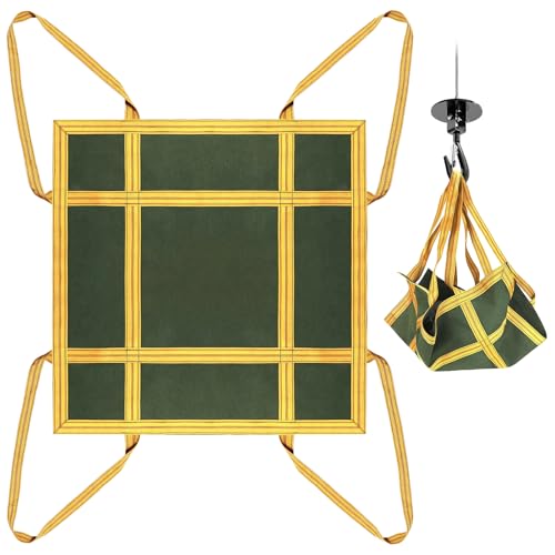 COYXiCE シートモッコ 平面300×300cm 布モッコ 耐荷重3t イージーモッコ 強靭 頑丈 八点吊りタイプ モッコタスキ 揚げモッコ 軽量強力シートモッコ 荷揚げモッコ 農業、建設、産業、土木工事、重物吊り上げ 穀物、木材、土壌、砂などの輸送、高所吊り - COYXiCE - 商品画像