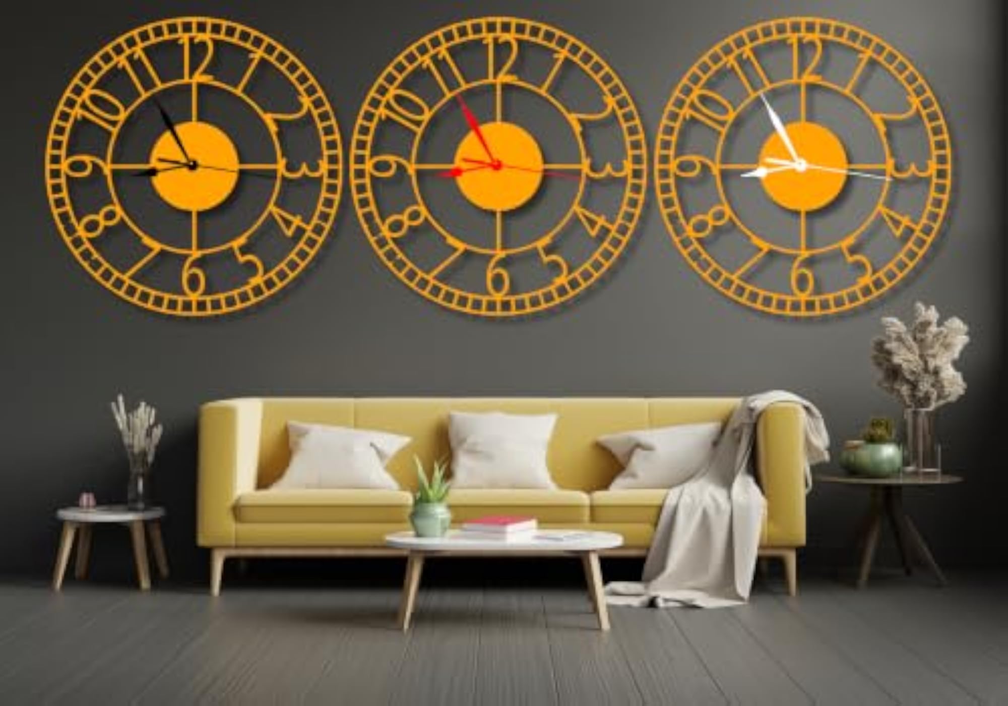 Modern Stylish Metal Wall Clock for Living Room and Office